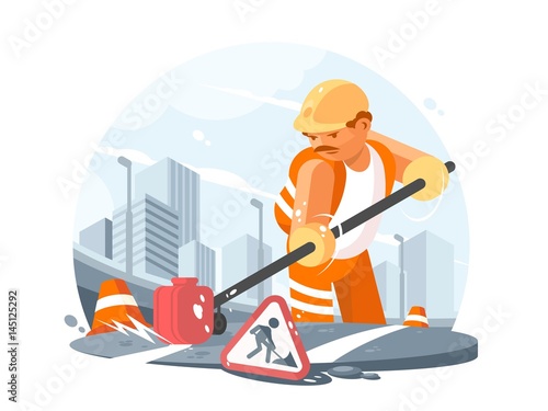 Road service worker