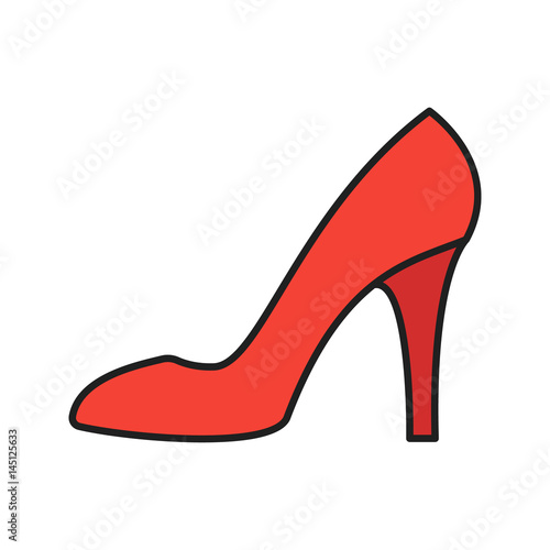 High heel shoe color icon