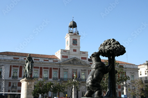 Puerta del Sol Madrid with bear and statue