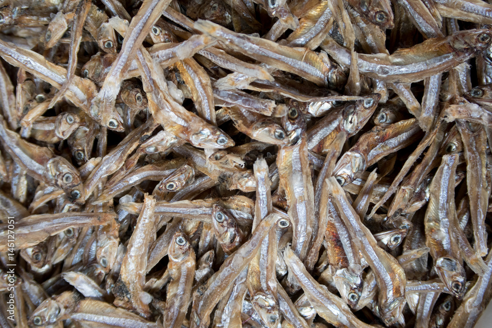 Dried fish in the market