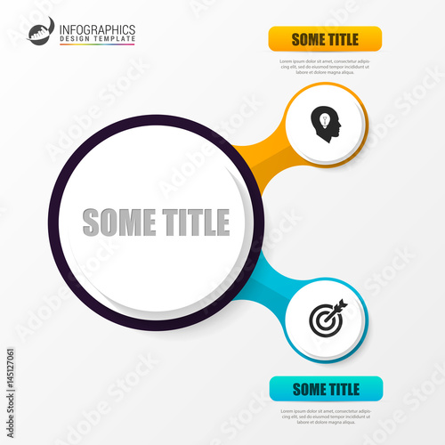 Two steps elements bubble chart. Infographic template