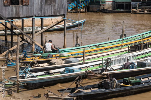 Wallpaper Mural Tourist boat in Inle lake, Shan State, Myanmar Torontodigital.ca