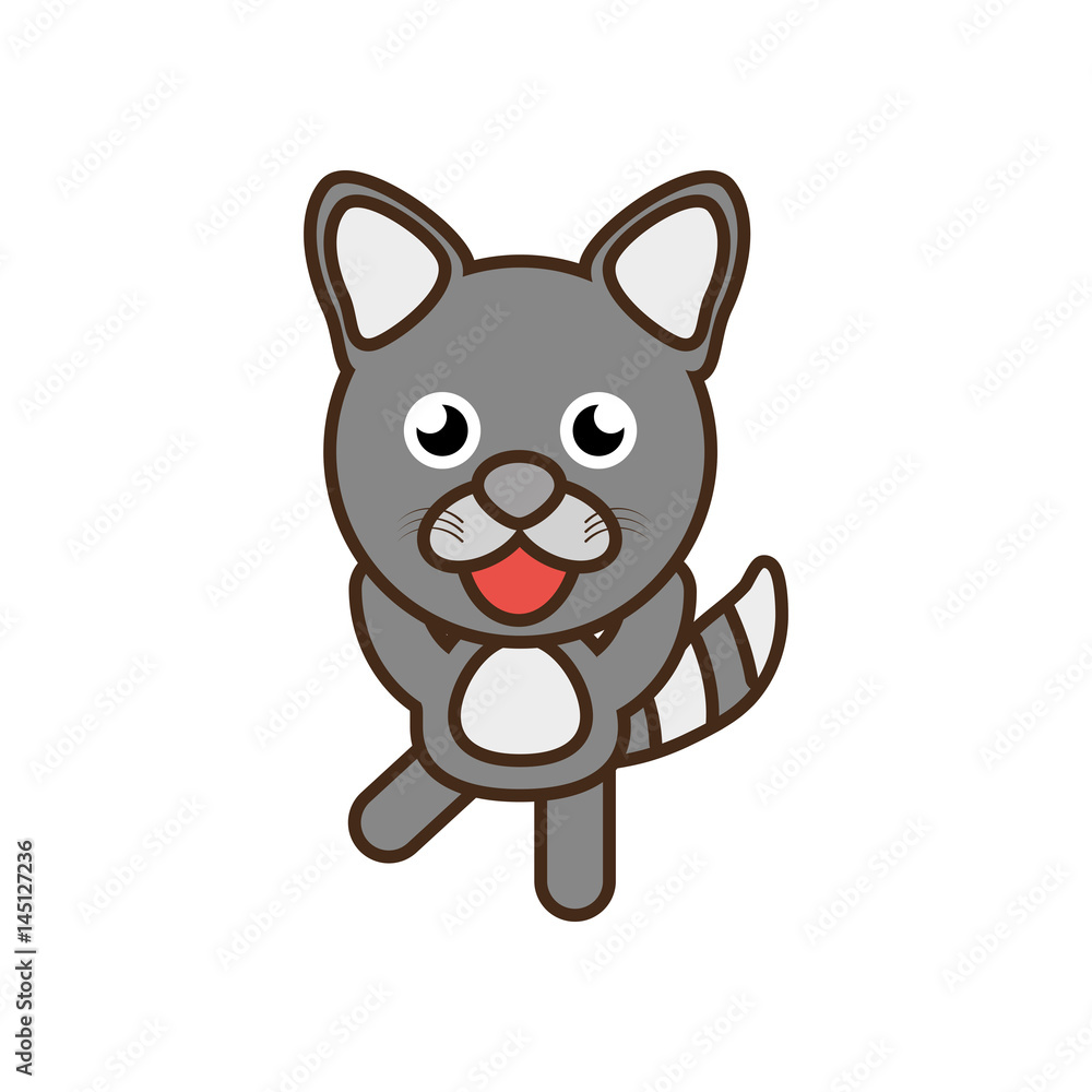 Fototapeta premium cute raccoon toy kawaii image vector illustration eps 10