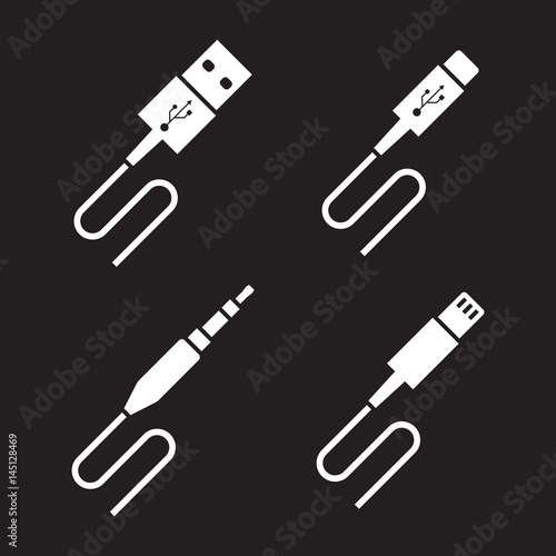 Cable icons set