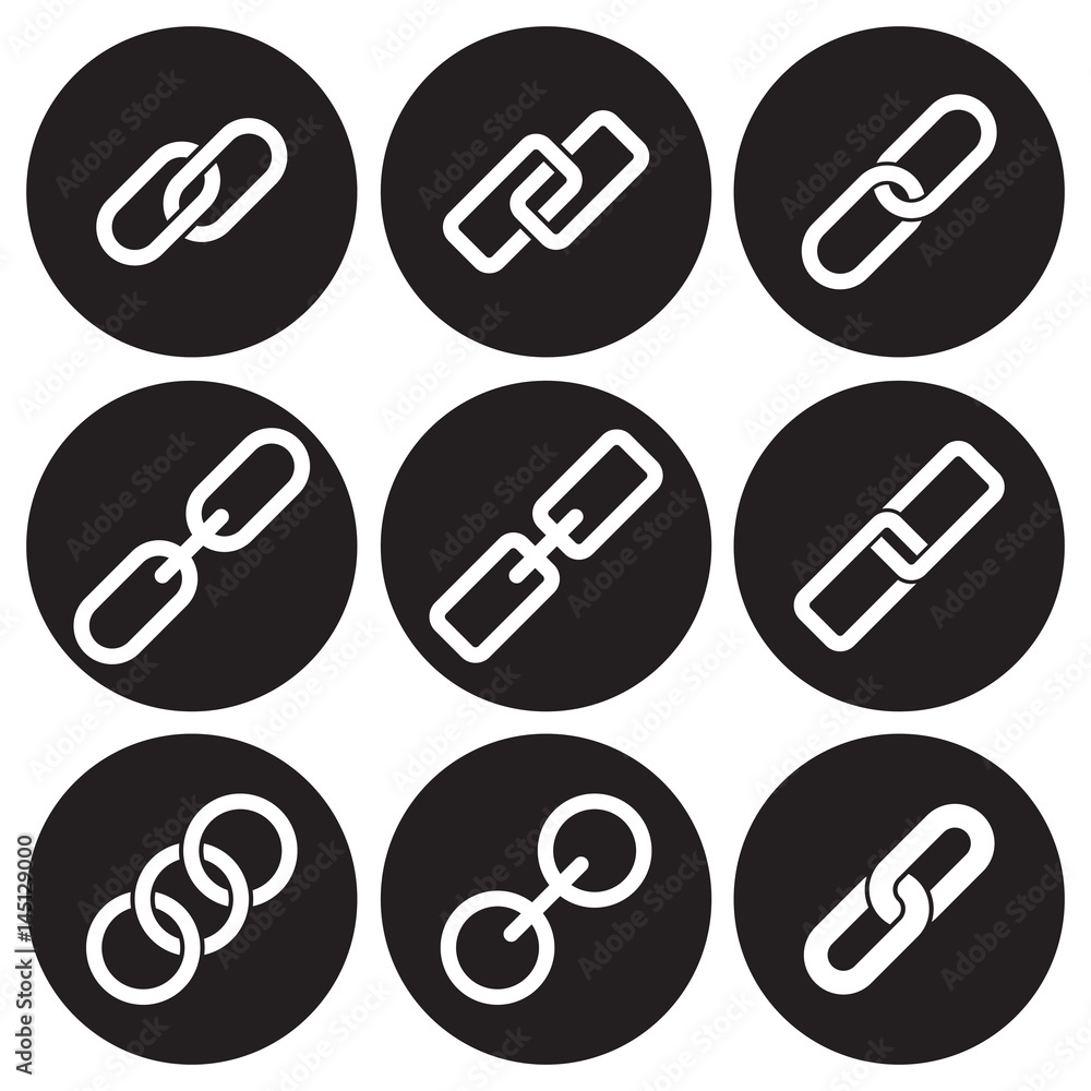 Chain icons set Chain icons set