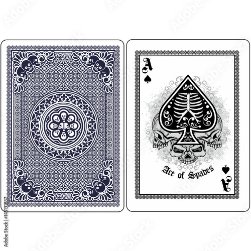 ace of spades with skull