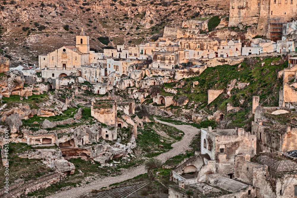 Ginosa, Taranto, Puglia, Italy: landscape of the old town