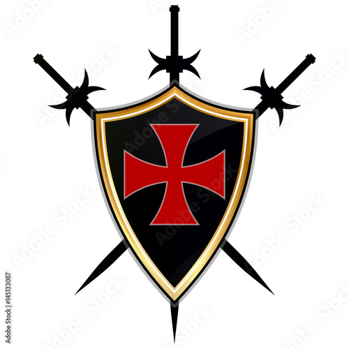 Templar Shield  vector icon.