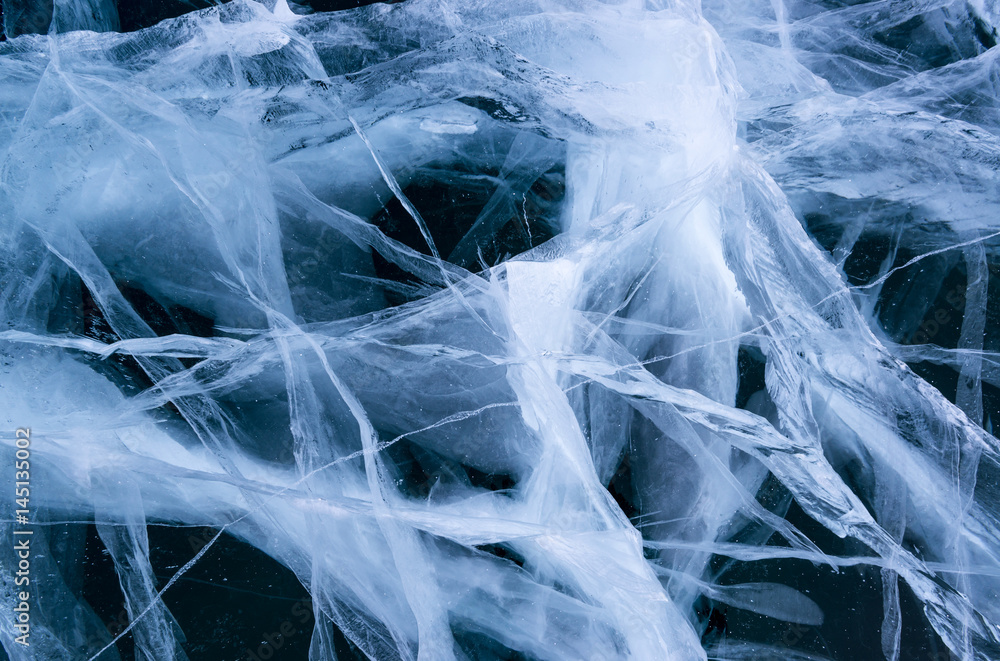 Texture of ice of Baikal lake, Russia Texture of ice of Baikal lake, Russia