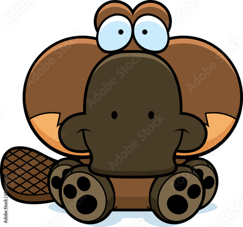 Cartoon Platypus Sitting