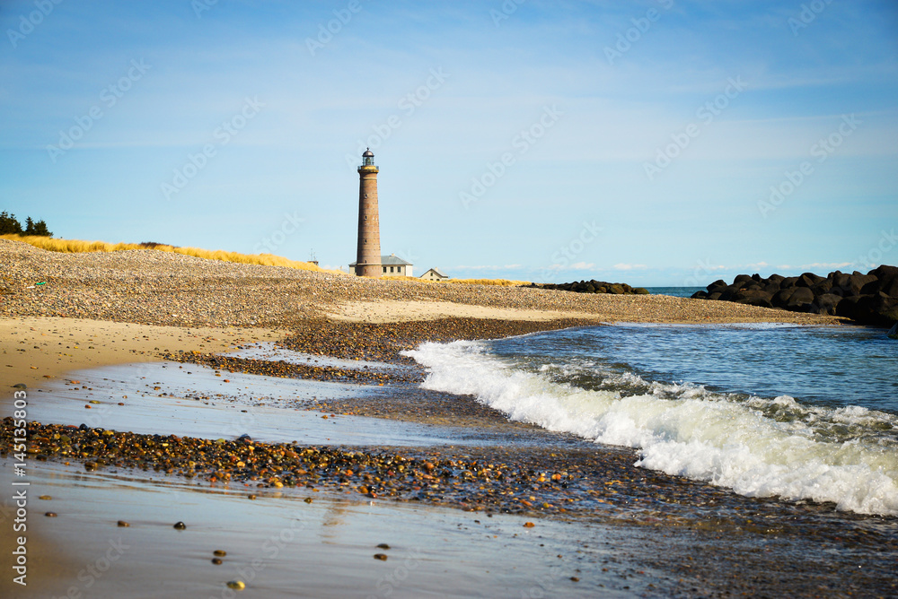 Lighthouse in Skagen, Denmark, on a sunny day