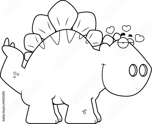 Cartoon Stegosaurus in Love