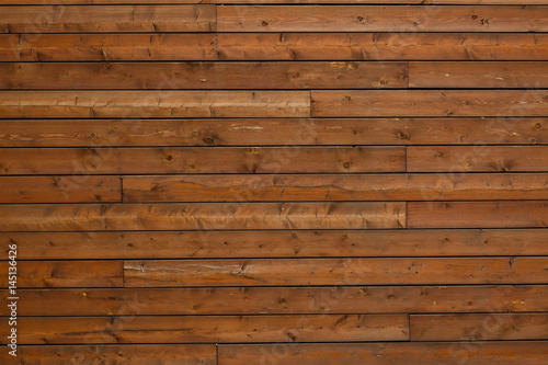 Wooden texture background. Teak wood. Wall of wooden horizontal boards