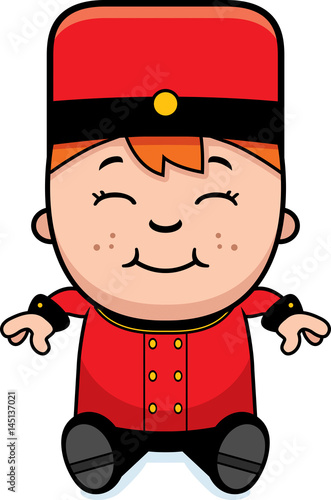 Cartoon Bellhop Sitting