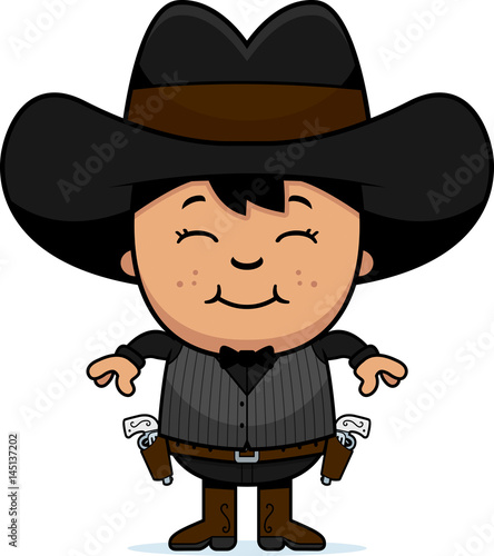 Smiling Cartoon Little Gunfighter