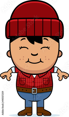 Smiling Cartoon Little Lumberjack