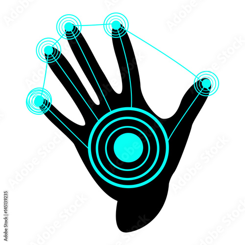 Isolated virtual reality gloves on a white background, Vector illustration