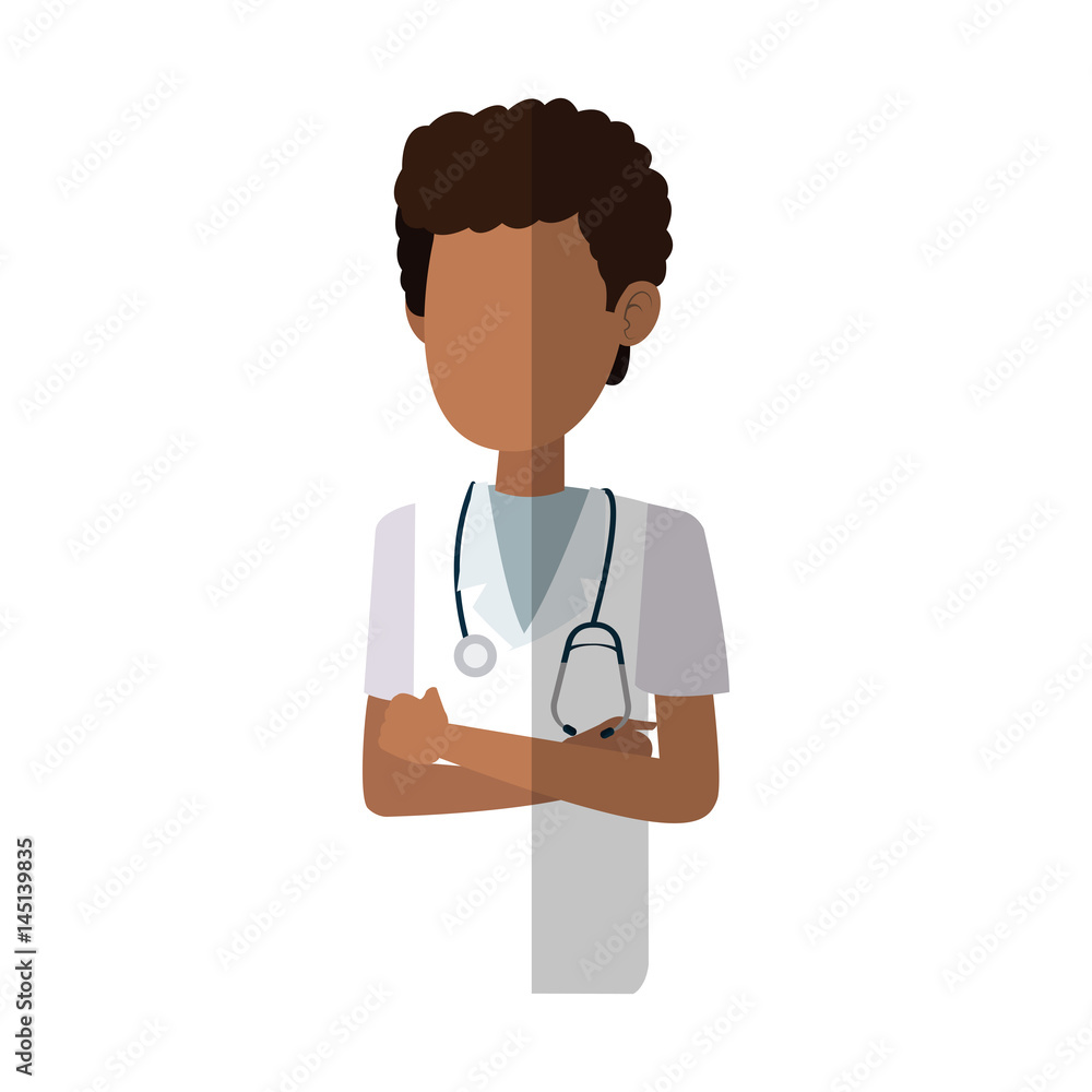 medical doctor cartoon icon over white background. colorful design. vector illustration
