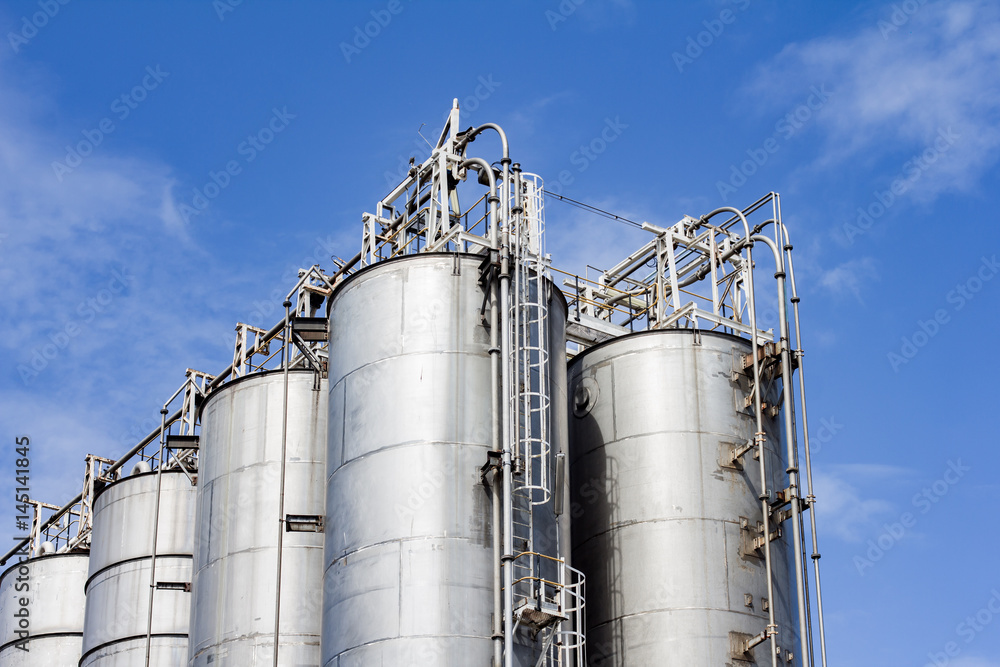 Large metal silos in an industrial factory #2