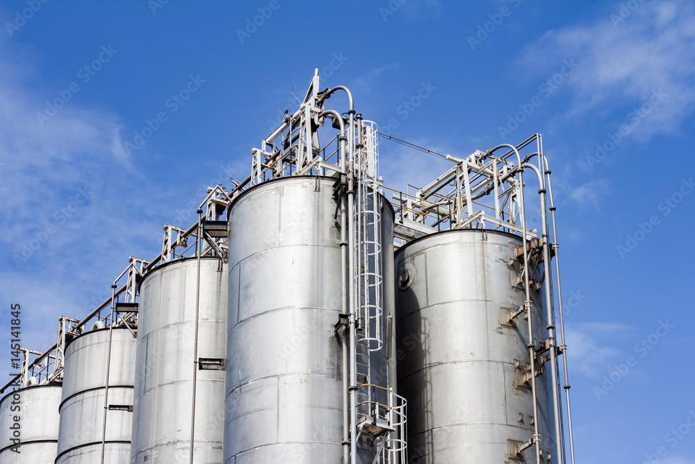 Large metal silos in an industrial factory #2 Large metal silos in an industrial factory #2