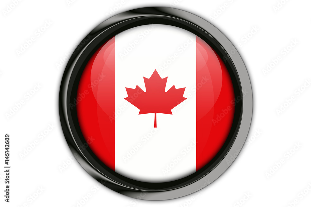 Canada flag in the button pin Isolated on White Background Canada flag in the button pin Isolated on White Background