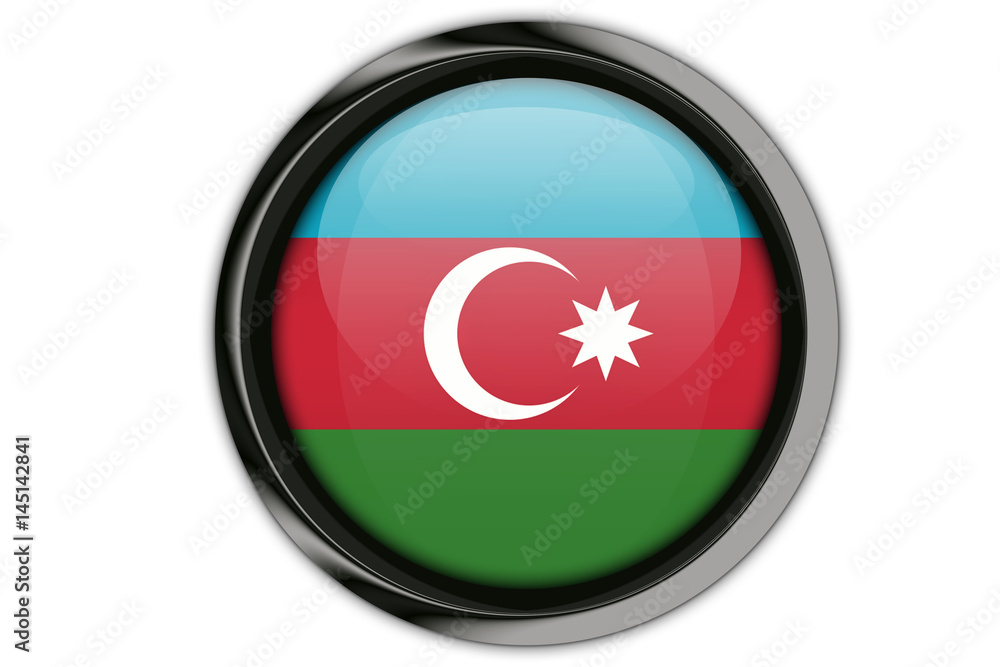 Azerbaijan flag in the button pin Isolated on White Background Azerbaijan flag in the button pin Isolated on White Background