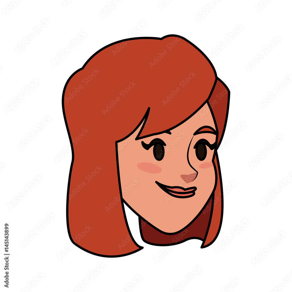 young pretty woman with red short hairicon image vector illustration design young pretty woman with red short hairicon image vector illustration design