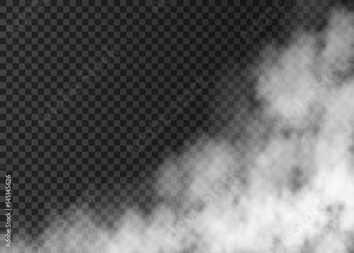 White smoke isolated on transparent background.