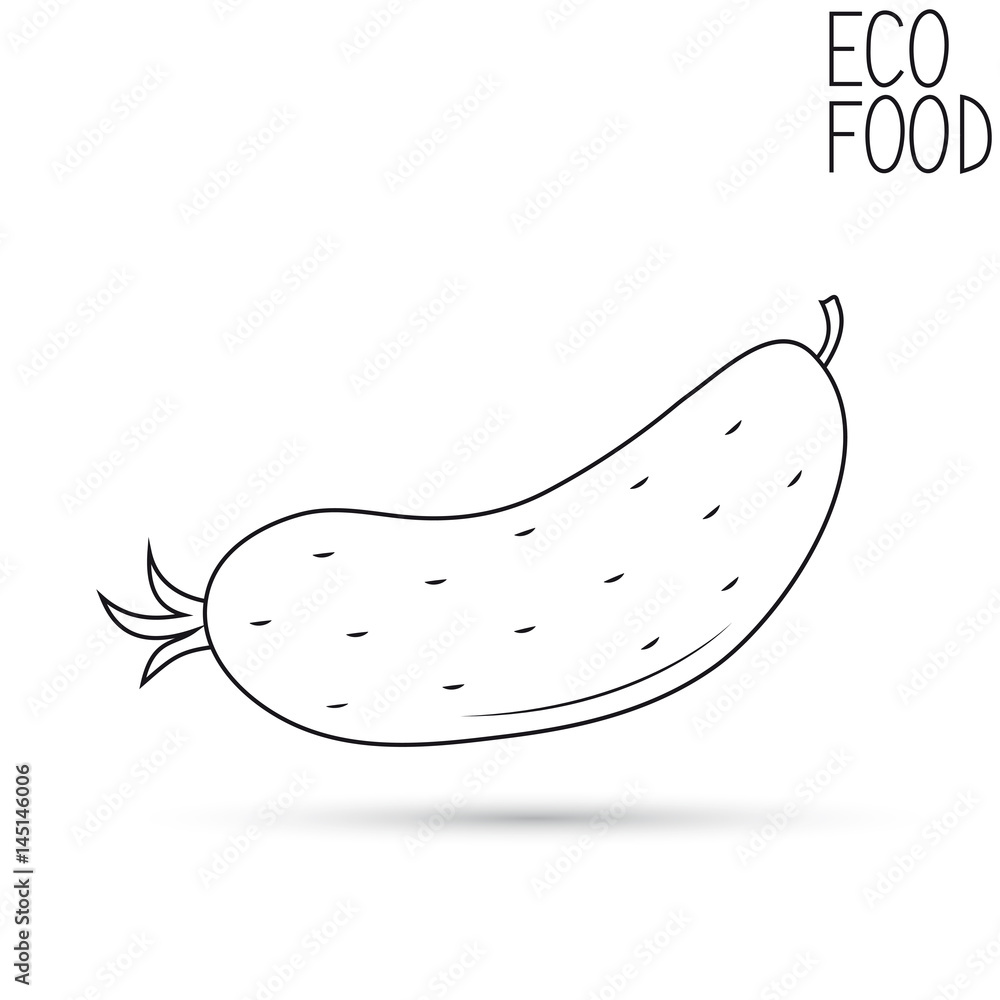 Cucumber icon on white background. Vector illustration Cucumber icon on white background. Vector illustration
