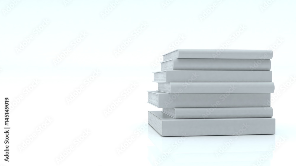 Books stack on white background. Books stack on white background.