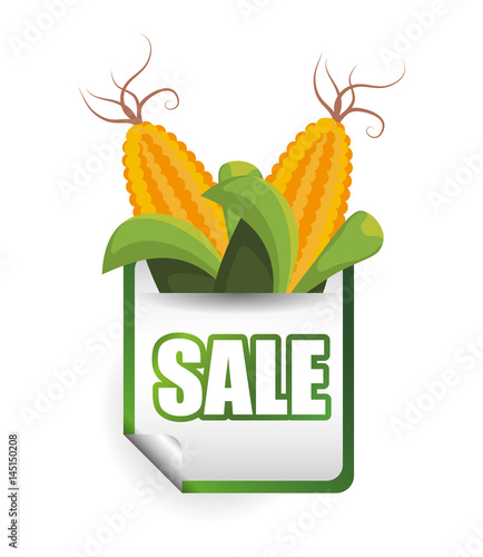 corn sale shop market label vector illustration eps 10