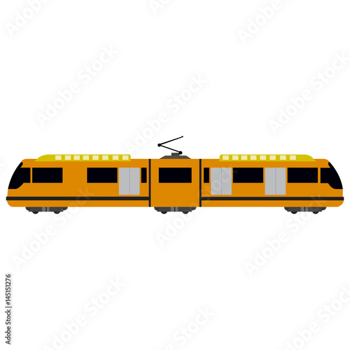 Side view of an isolated train, Vector illustration