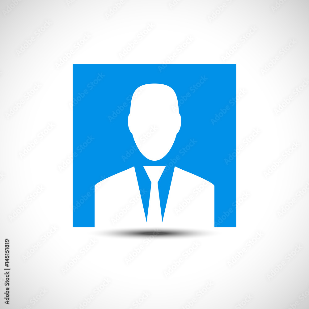 Blue flat male user profile icon vector illustration icon Blue flat male user profile icon vector illustration icon