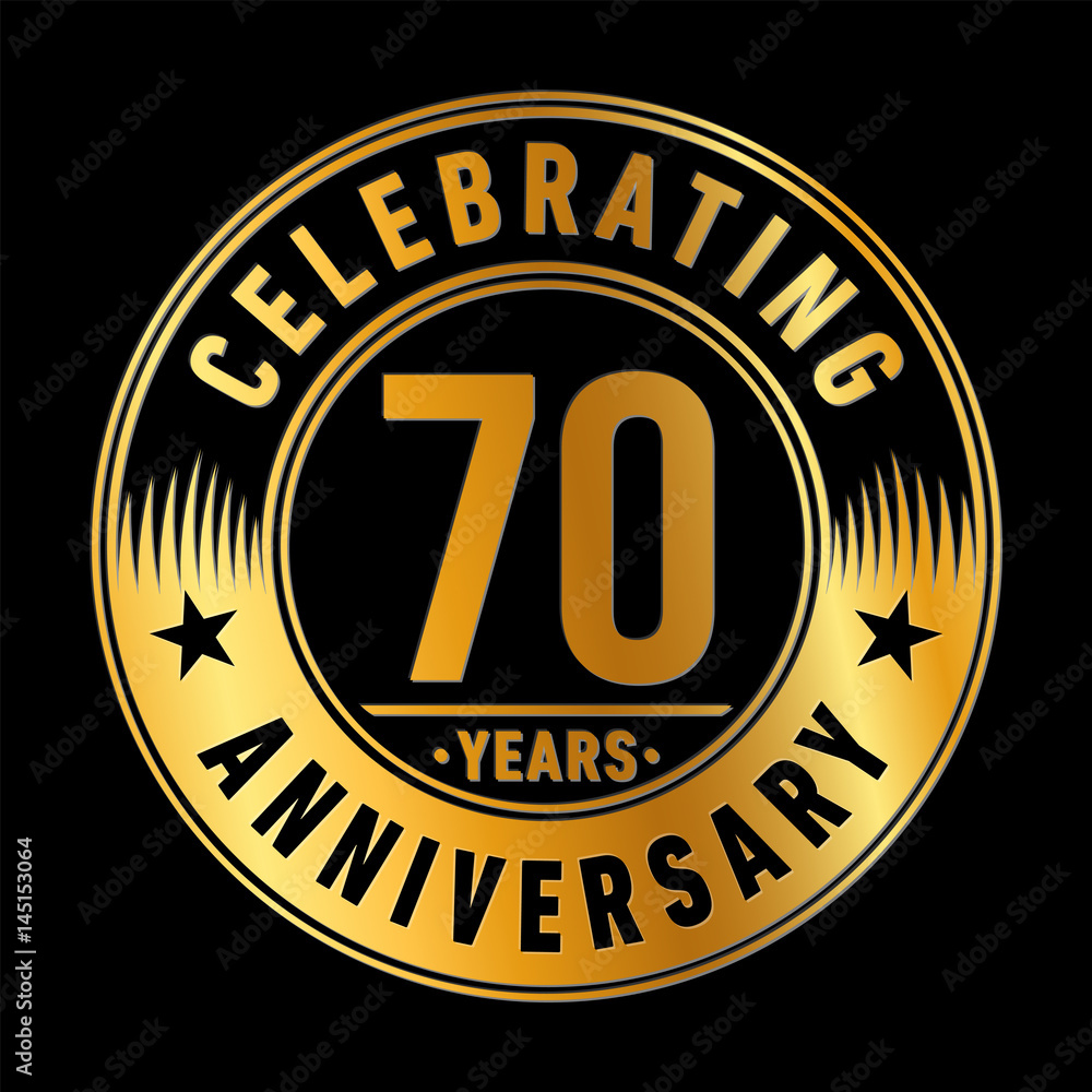 70 years anniversary logo template. Vector and illustration. 
