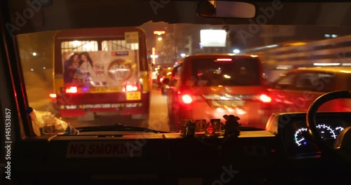 Time lapse of Calcutta as seen through a taxi. 