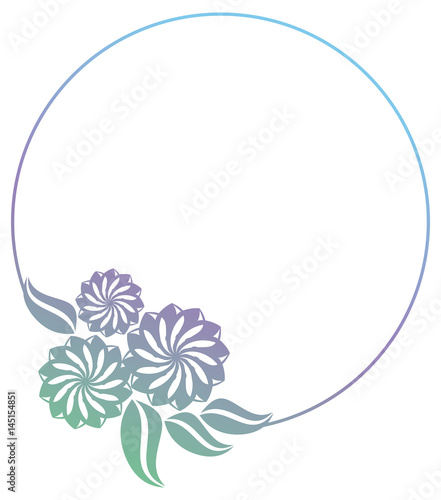 Beautiful round gradient frame. Color silhouette frame for advertisements  wedding and other invitations or greeting cards. Raster clip art.
