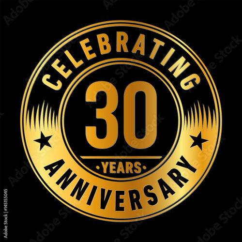 30 years anniversary logo template. Vector and illustration. 