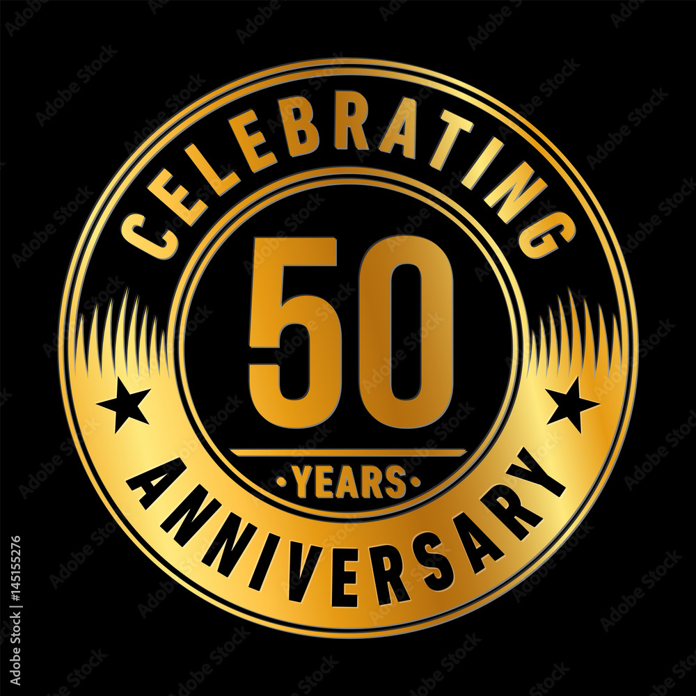 50 years anniversary logo template. Vector and illustration. 