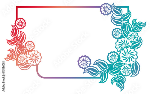 Beautiful gradient frame. Color silhouette frame for advertisements, wedding and other invitations or greeting cards. Raster clip art.