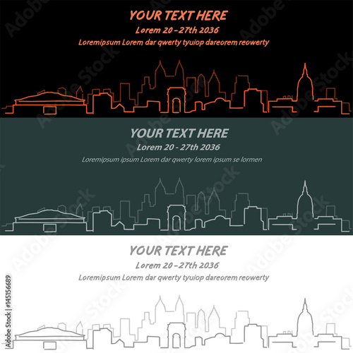 Atlanta Event Banner Hand Drawn Skyline