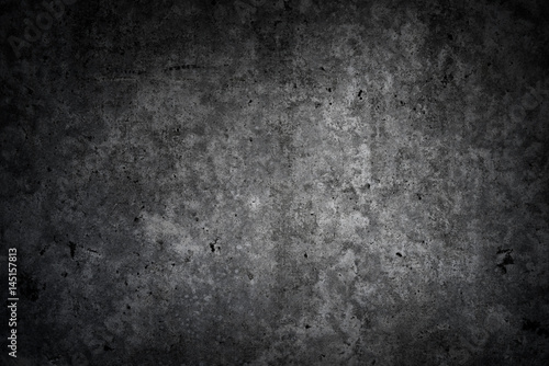 Texture of old black concrete wall for background