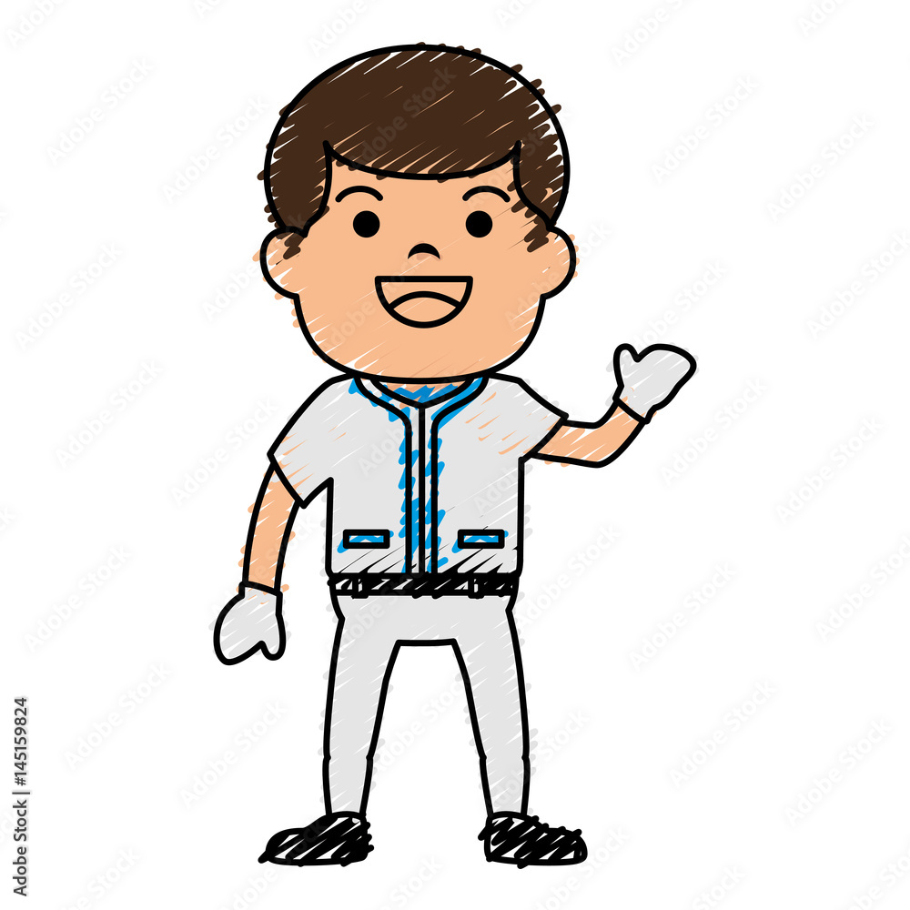 baseball player avatar character vector illustration design