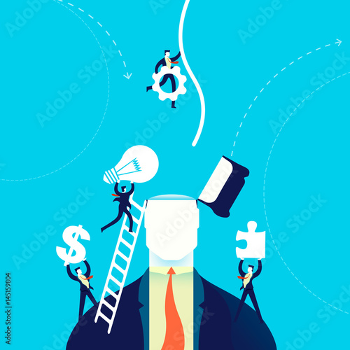 Business creative mind change concept illustration