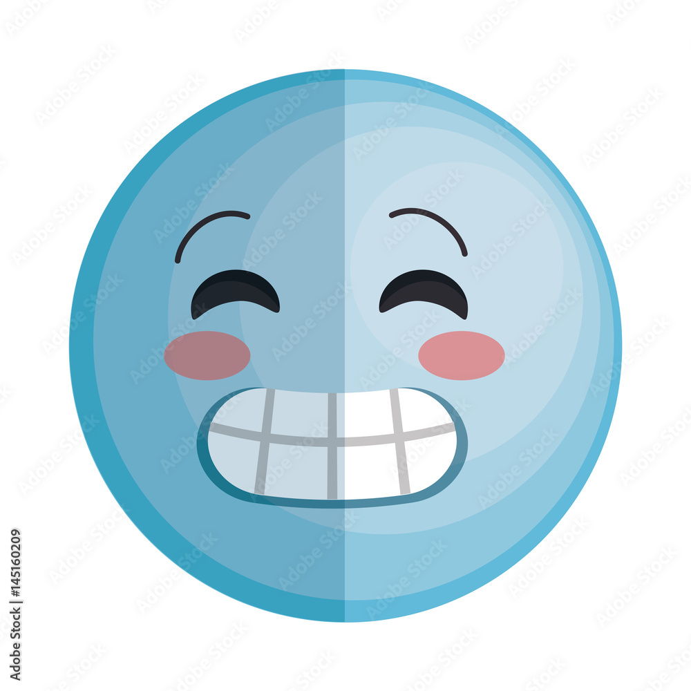Obraz premium emoticon kawaii face icon vector illustration design