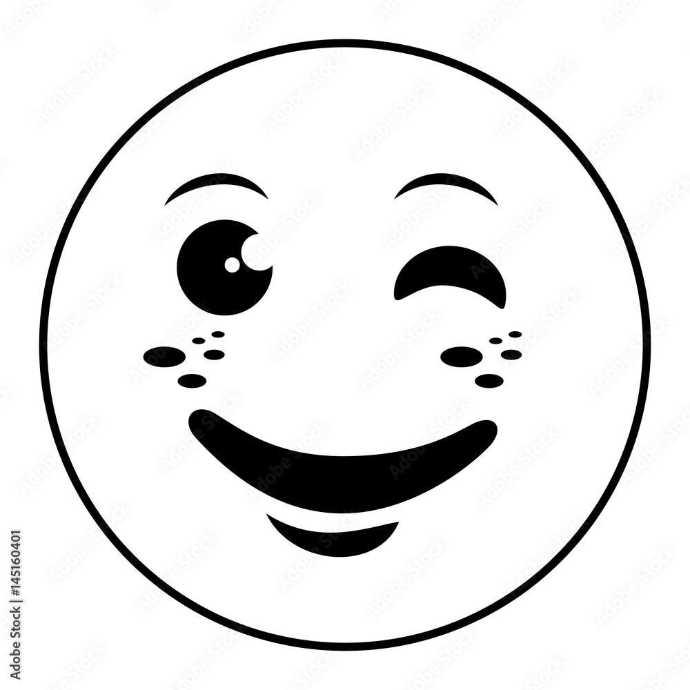 Fototapeta premium emoticon kawaii face icon vector illustration design