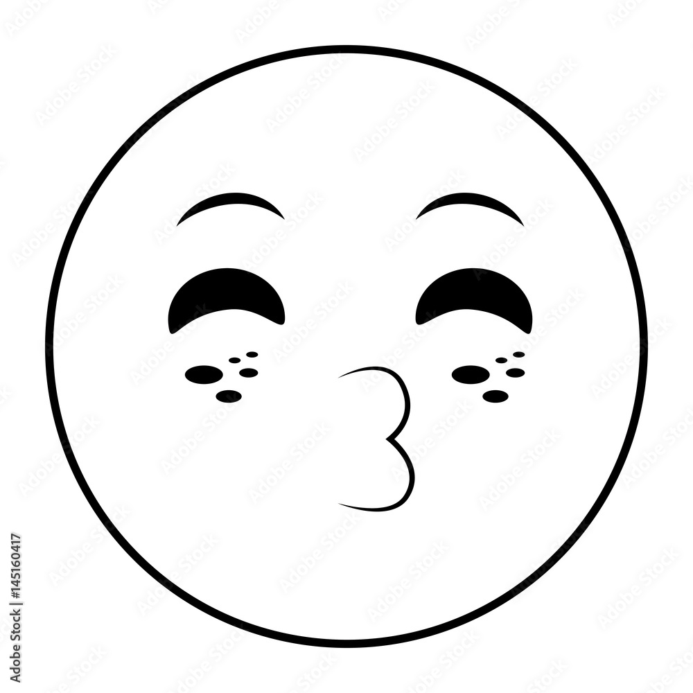 Obraz premium emoticon kawaii face icon vector illustration design