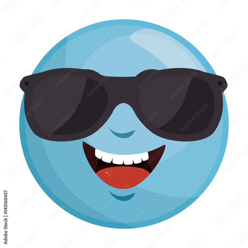 emoticon kawaii face icon vector illustration design