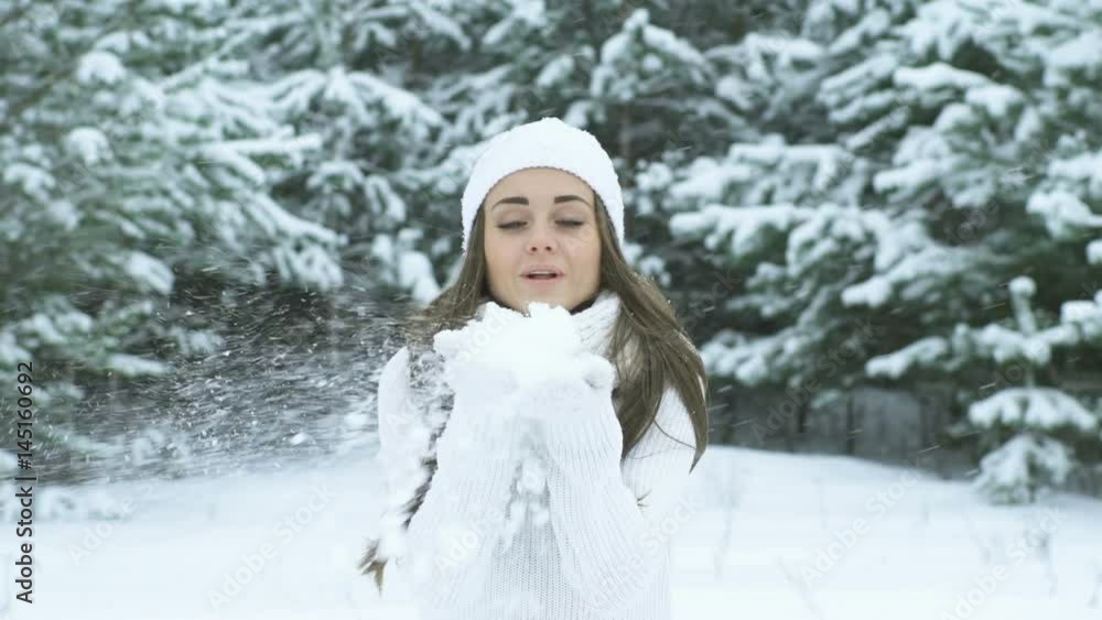 Winter Woman Blowing Snow Winter Woman Blowing Snow