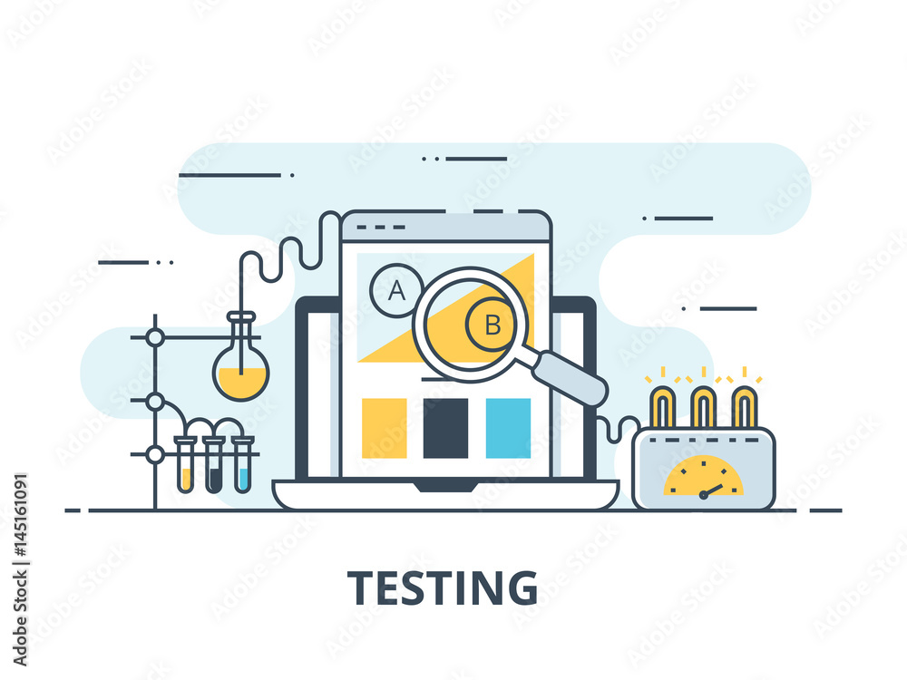 Software testing flat icon. Software testing vector illustration. Flat ...