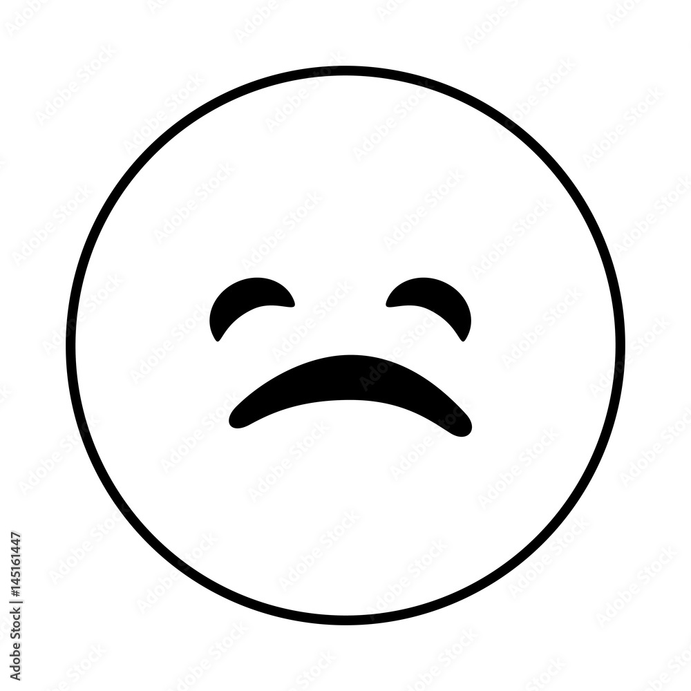 Fototapeta premium emoticon kawaii face icon vector illustration design